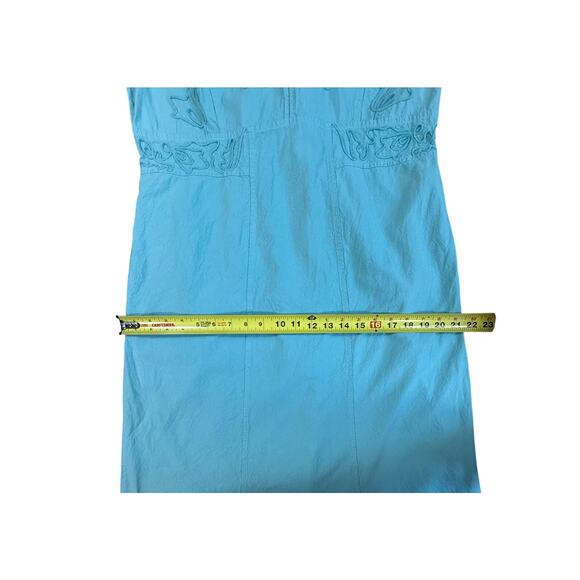 Soft Surroundings Embroidered Maxi Dress Aqua Blue Womens Small - Picture 7 of 10